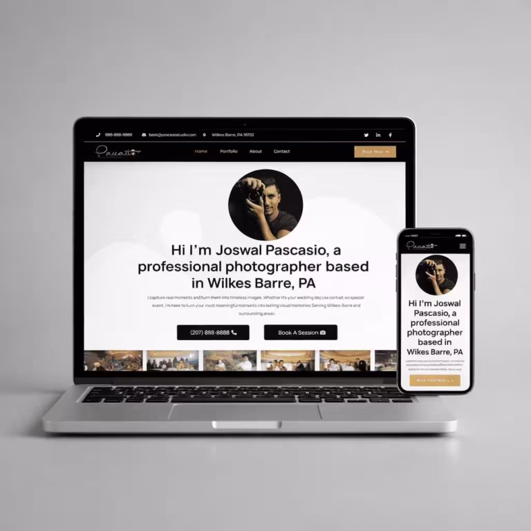 a laptop showing Pascasio Studio